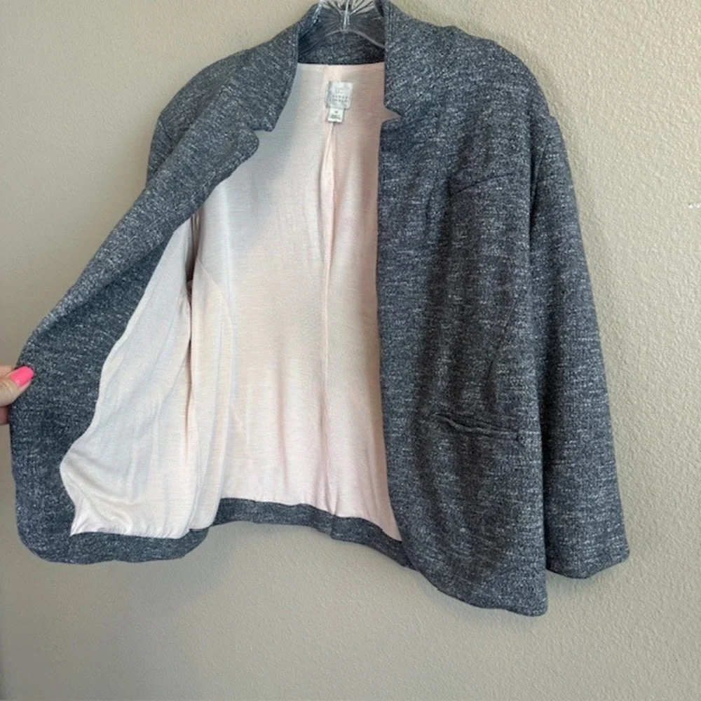 LC Lauren Conrad Women's Gray 3/4 Sleeve Open Blazer 14 Casual Career‎ Soft